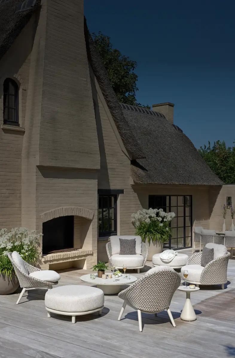 Beige loungeset met rope uit de Bristol à la carte collectie van Exterioo Tuinmeubelen