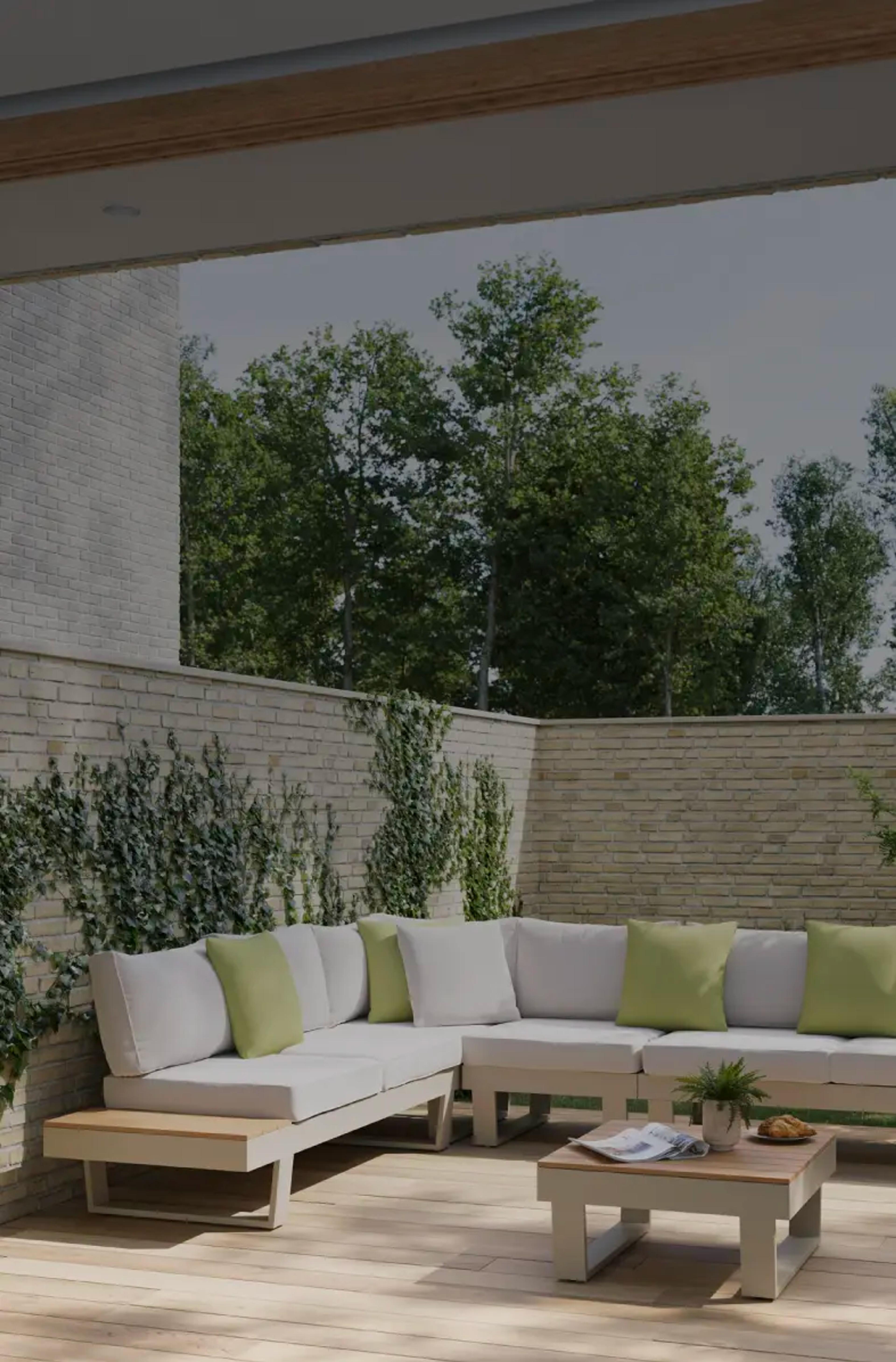 Salon de jardin beige Vinci Basics par Exterioo mobilier de jardin