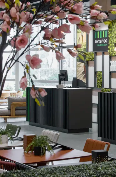 Uitgebreid assortiment van showroom Exterioo Mechelen