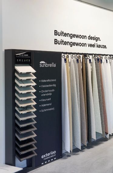 Groot assortiment tuinmeubelen in Exterioo showroom Zoersel