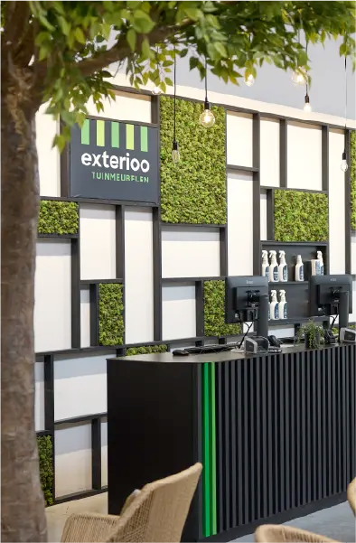 Intérieur du showroom Exterioo Asse