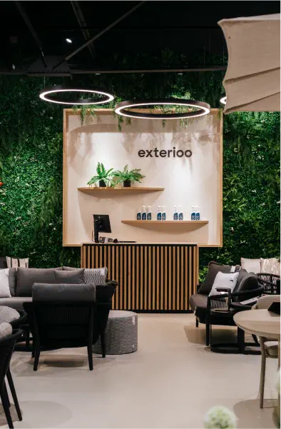 Uitgebreid assortiment van showroom Exterioo Wetteren